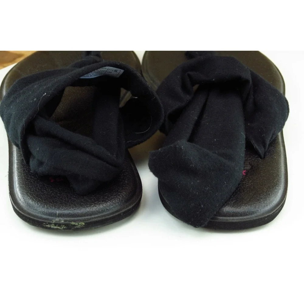 Sanuk Girls‎ Shoes Size 4-5 M Black Sandals Fabric